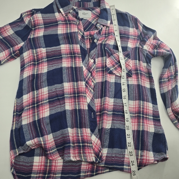 Rails Blue Pink Plaid Flannel long sleeve button down Shirt size medium - Picture 6 of 6